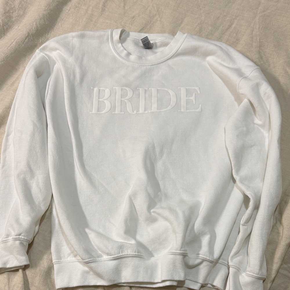 Gildan White Crewneck Sweater Bride Design